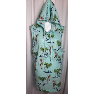 Red Camel sleeveless palm trees hula pullover hoodie